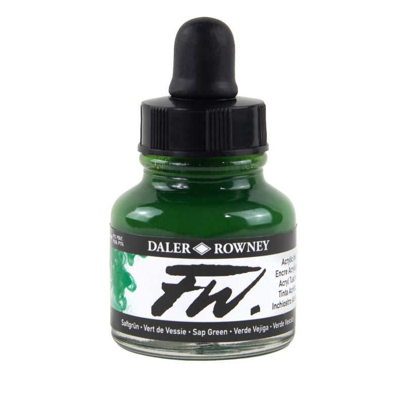 Fw Acrylic Ink Sap Green 29.5ml Daler-rowney
