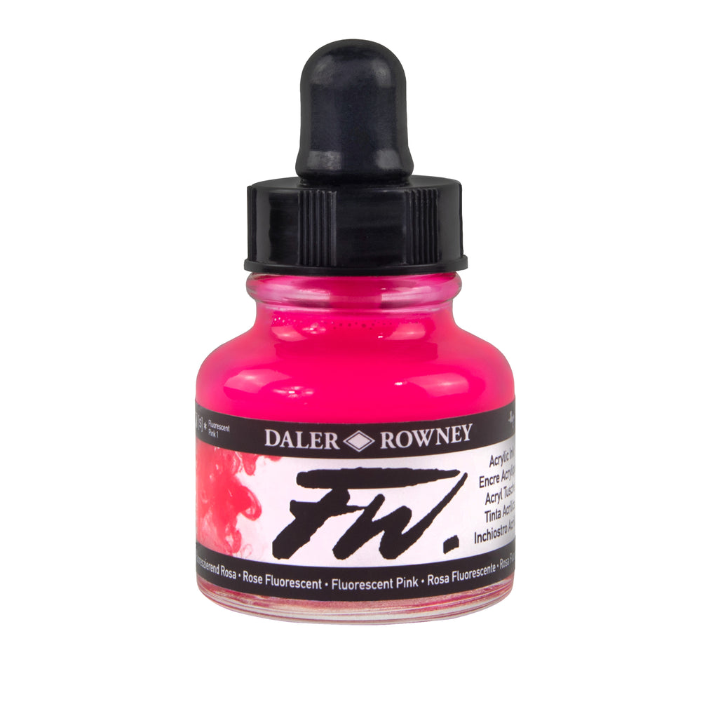 Fw Acrylic Ink Fluor Pink 29.5ml Daler-rowney