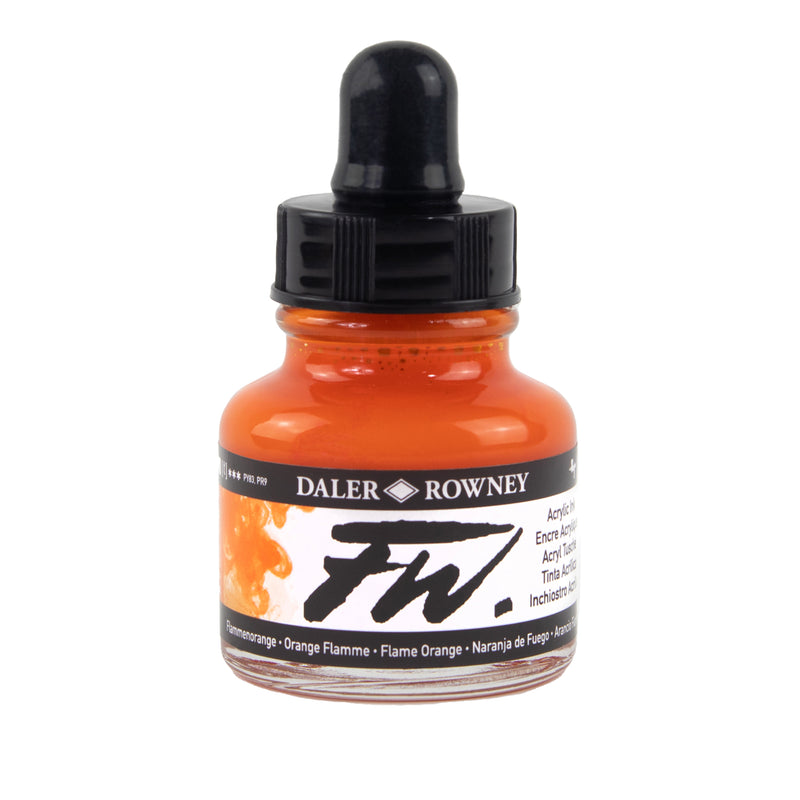 Fw Acrylic Ink Flame Orange 29.5ml Daler-rowney