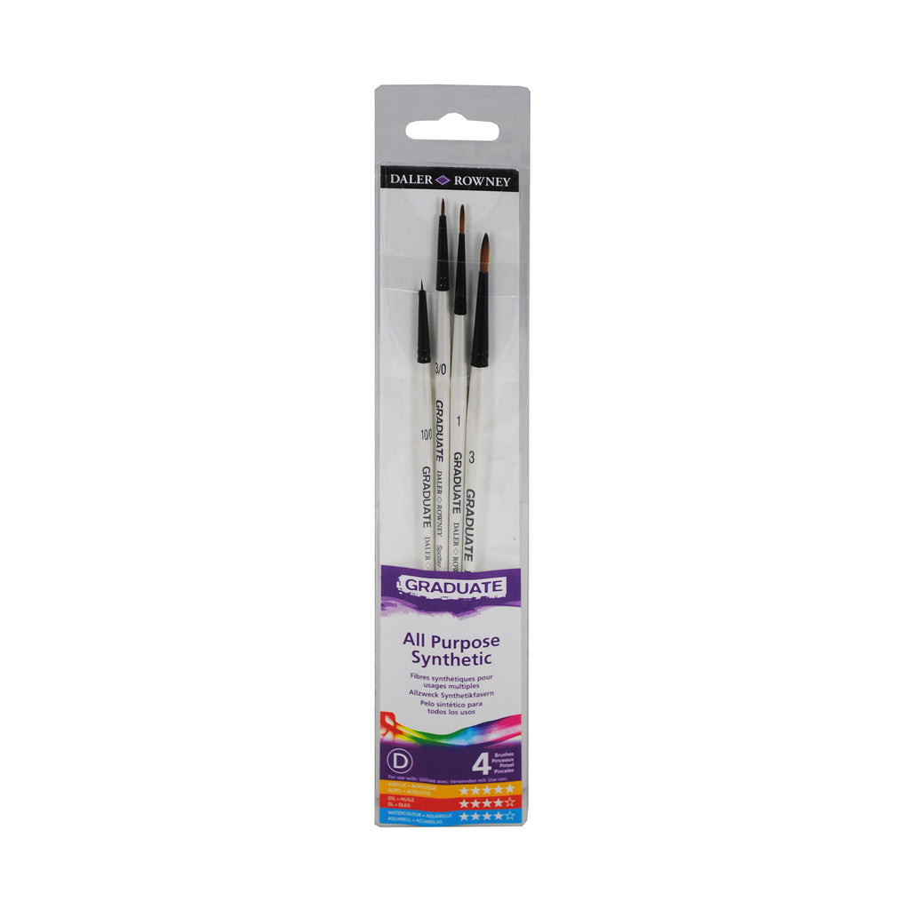 Graduate Detail Brush Set 4ct Synthetic