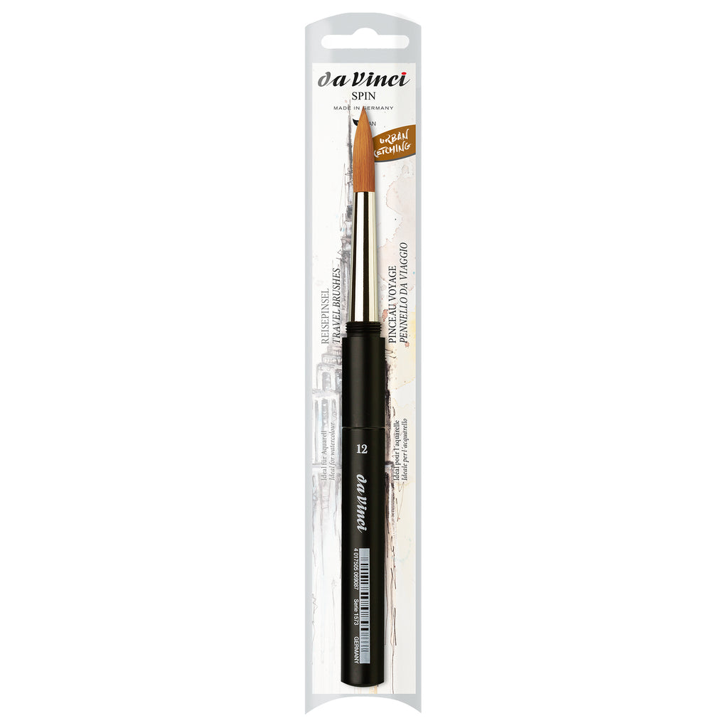 COSMOTOP-SPIN Pocket Travel Brush, Synthetic, Watercolor, Round, Series 1573, Size 12
