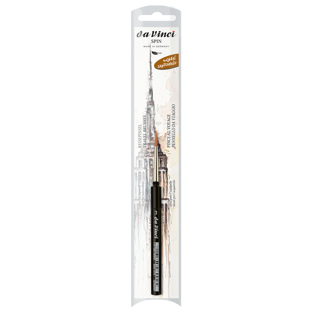 COSMOTOP-SPIN Pocket Travel Brush, Synthetic, Watercolor, Round, Series 1573, Size 3