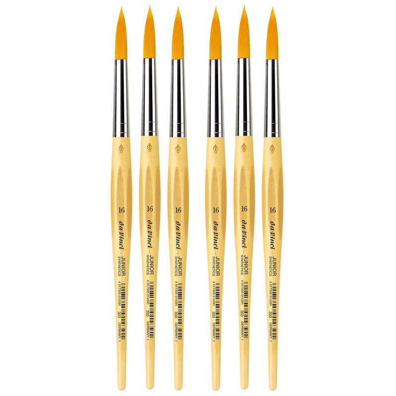 JUNIOR Synthetics Student Brush, Synthetic, Tempera, Round, Series 303, Size 1, Pack of 6