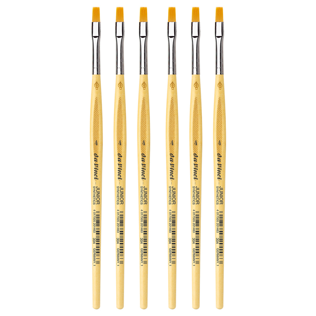 JUNIOR Synthetics Student Brush, Synthetic, Tempera, Round, Series 304, Size 4, Pack of 6