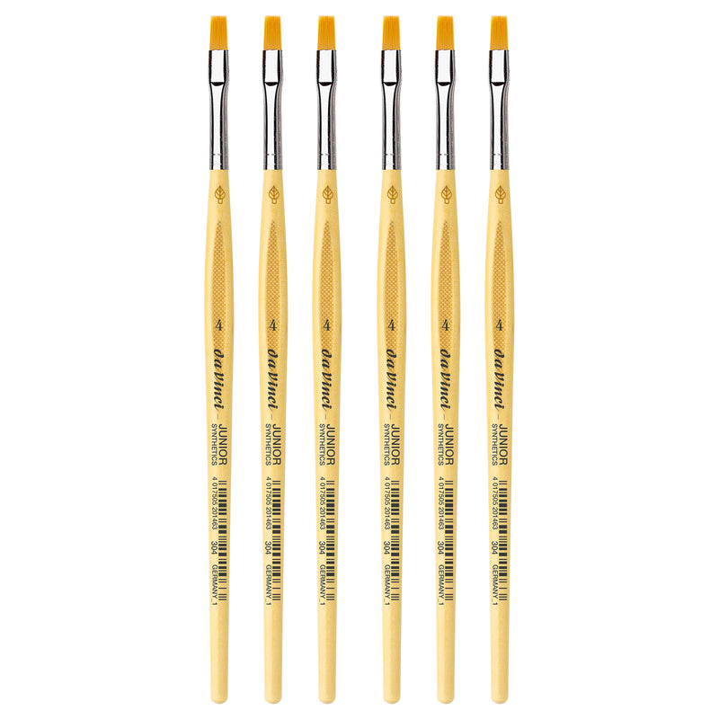JUNIOR Synthetics Student Brush, Synthetic, Tempera, Round, Series 304, Size 4, Pack of 6