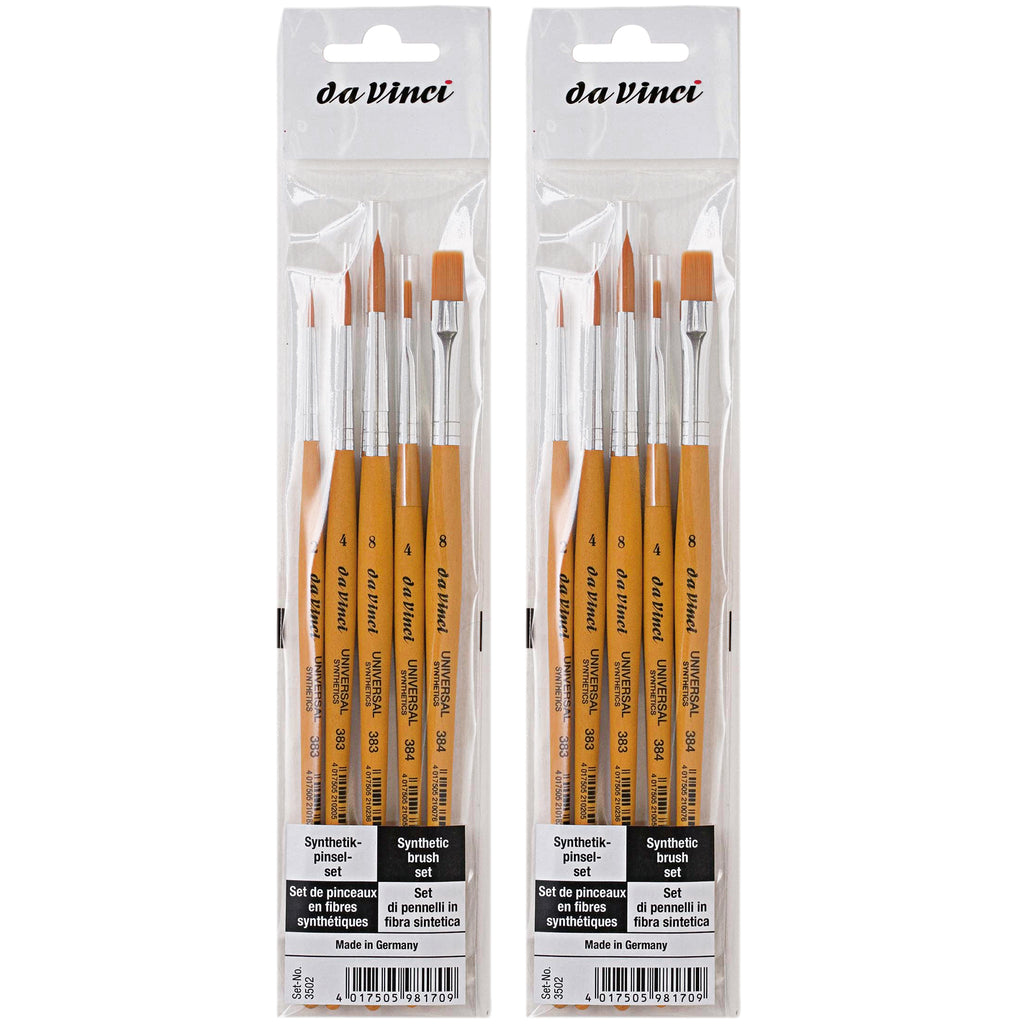 UNIVERSAL School Brushes, Synthetic, All Paint Types, Assorted, 5 Per Set, 2 Sets