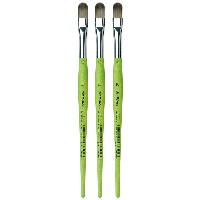 FIT Synthetics Student Brush, Synthetic, Acrylic & Tempera, Filbert, Series 375, Size 10, Pack of 3