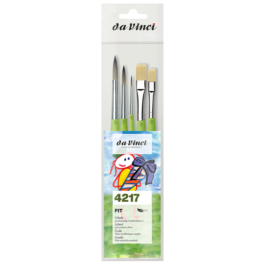 FIT Synthetics Student & Hobby Brushes, Synthetic, All Paint Types, Assorted, 5 Brush Set