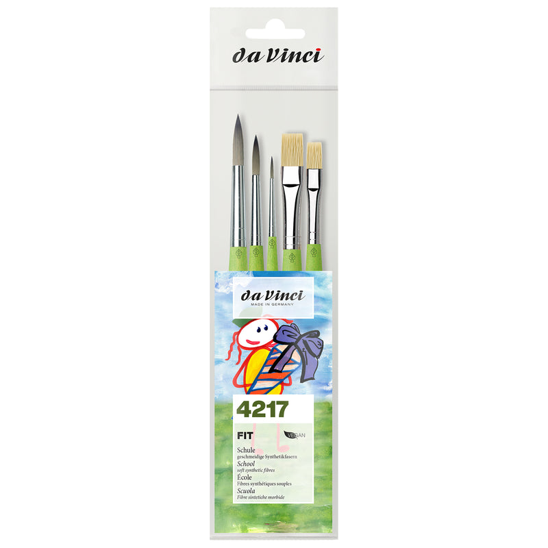 FIT Synthetics Student & Hobby Brushes, Synthetic, All Paint Types, Assorted, 5 Brush Set