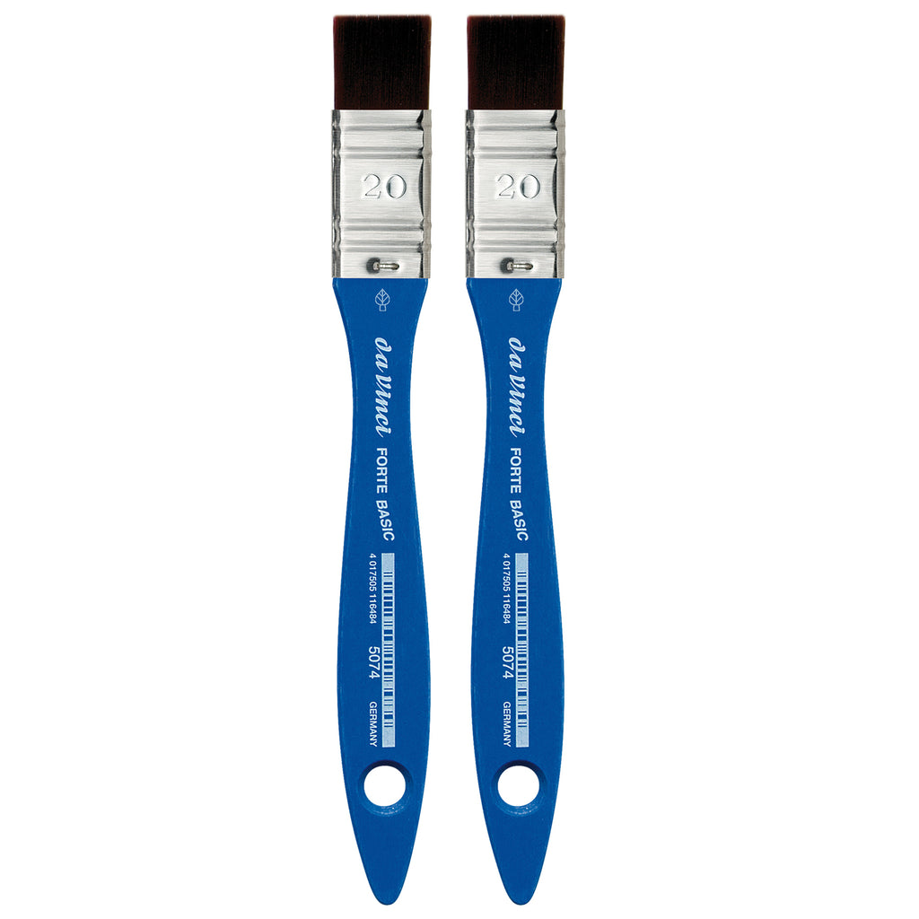 FORTE BASIC Mottler Brush, Synthetic, Acrylic, Flat, Series 5074, Size 20, Pack of 2