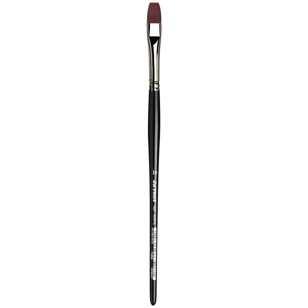 TOP-ACRYL Bright Red-Brown Brush, Synthetic, Acrylic & Oil, Flat, Series 7185K, Size 10