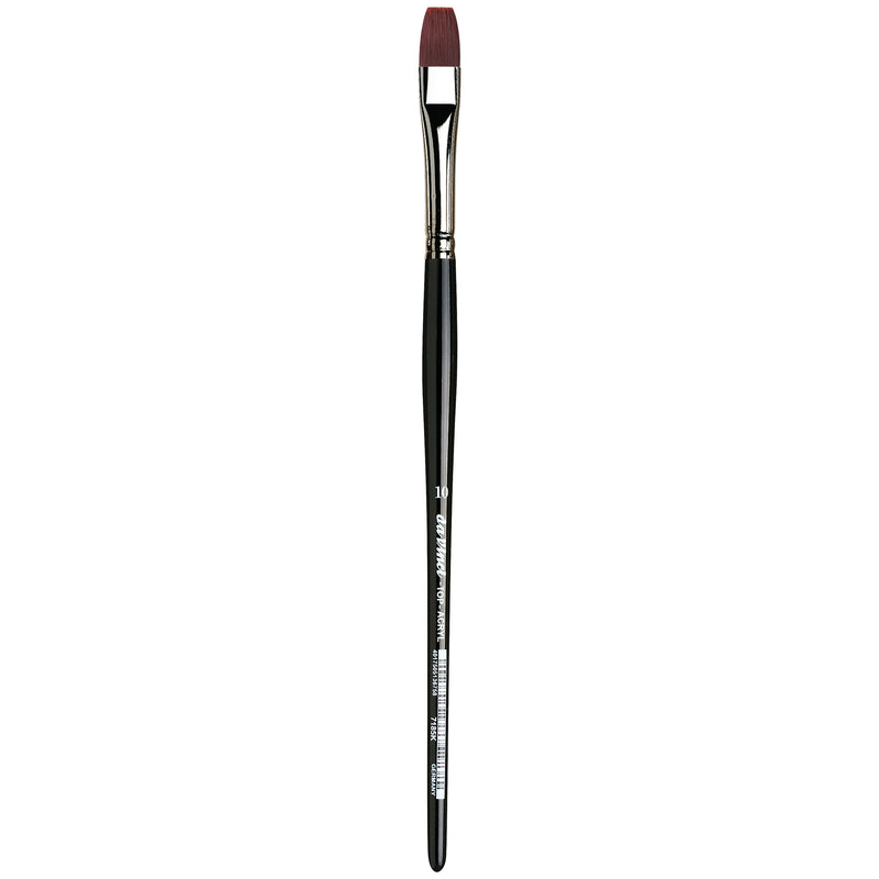 TOP-ACRYL Bright Red-Brown Brush, Synthetic, Acrylic & Oil, Flat, Series 7185K, Size 10