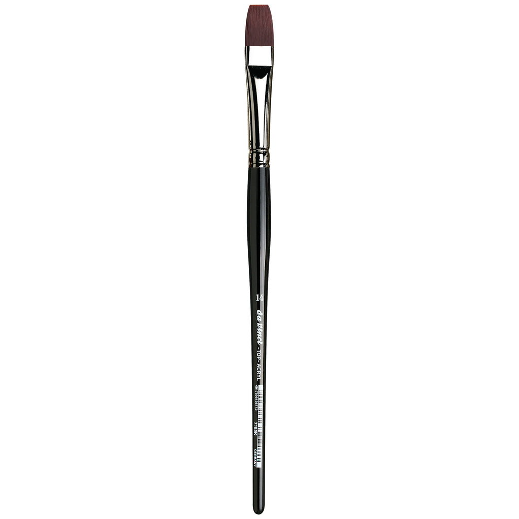 TOP-ACRYL Bright Red-Brown Brush, Synthetic, Acrylic & Oil, Flat, Series 7185K, Size 14