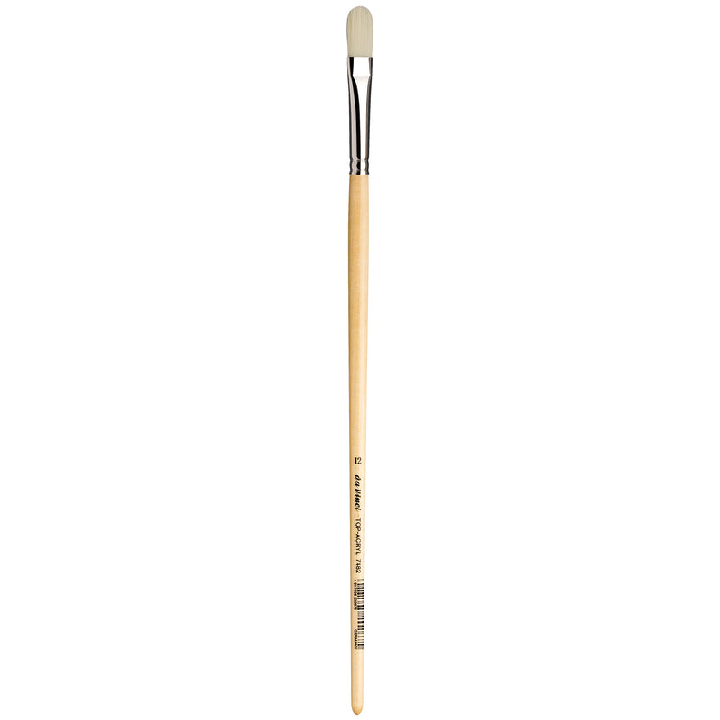 TOP-ACRYL White Brush, Synthetic, Acrylic & Oil, Filbert, Series 7482, Size 12