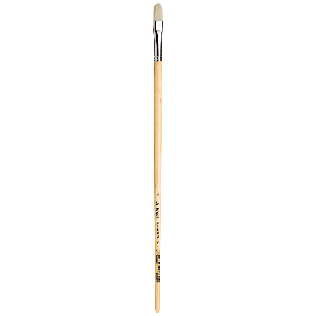 TOP-ACRYL White Brush, Synthetic, Acrylic & Oil, Filbert, Series 7482, Size 8