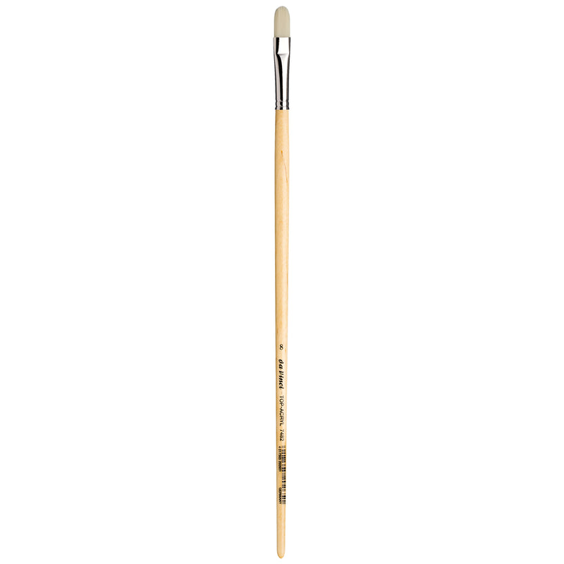 TOP-ACRYL White Brush, Synthetic, Acrylic & Oil, Filbert, Series 7482, Size 8