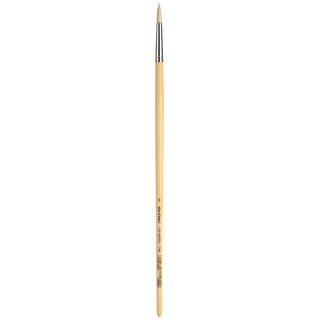 TOP-ACRYL White Brush, Synthetic, Acrylic & Oil, Round, Series 7782, Size 8