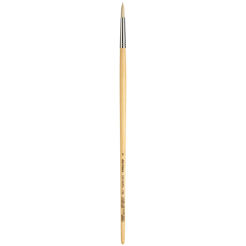 TOP-ACRYL White Brush, Synthetic, Acrylic & Oil, Round, Series 7782, Size 8