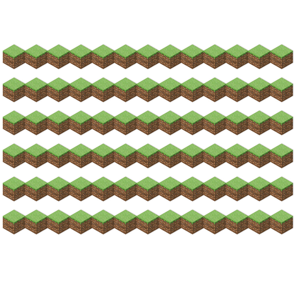 (6 Pk) Minecraft Blocks Trim Die-cut Extra Wide