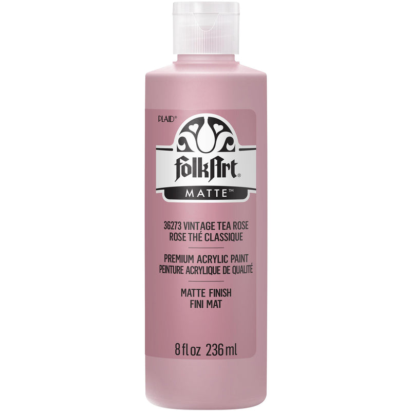 Acrylic Paint Matte Vint Tea Rose Folkart 8oz
