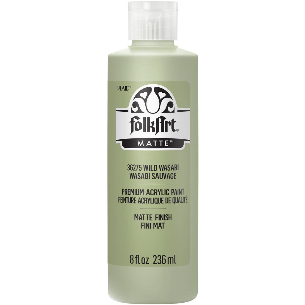 Acrylic Paint Matte Wild Wasabi 8oz Folkart