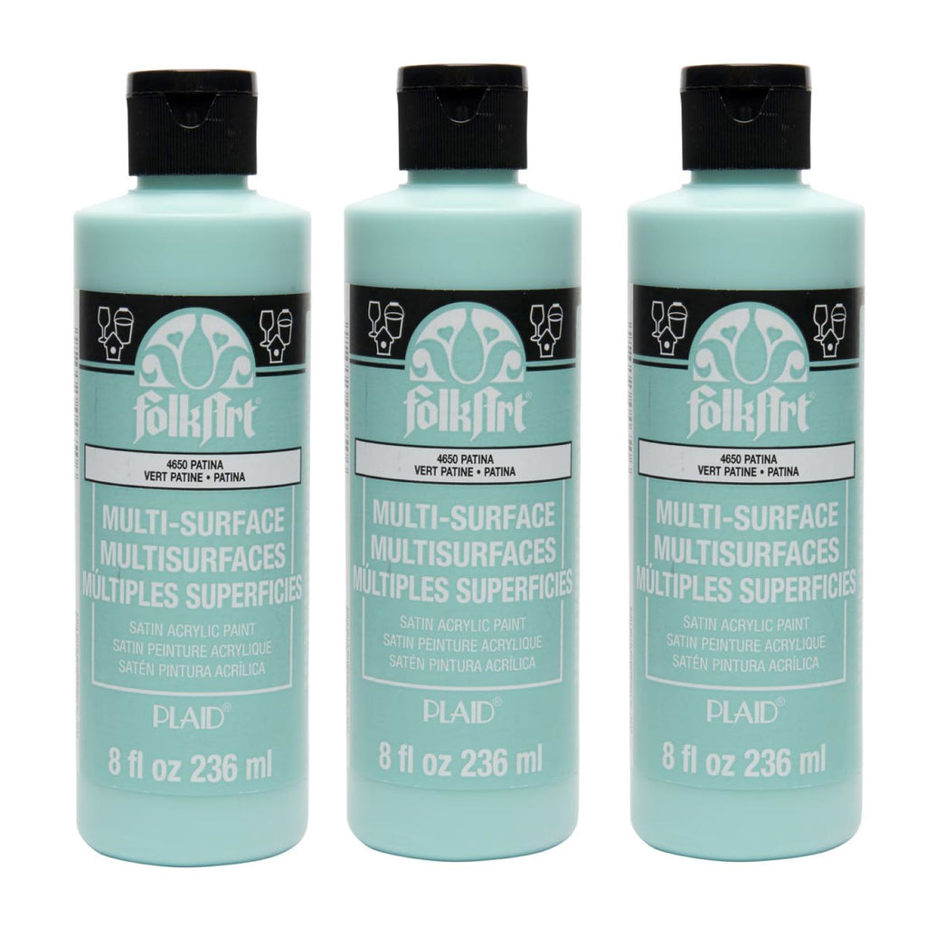 Acrylic Paint Multi-Surface Satin, 8oz., Patina, Pack of 3