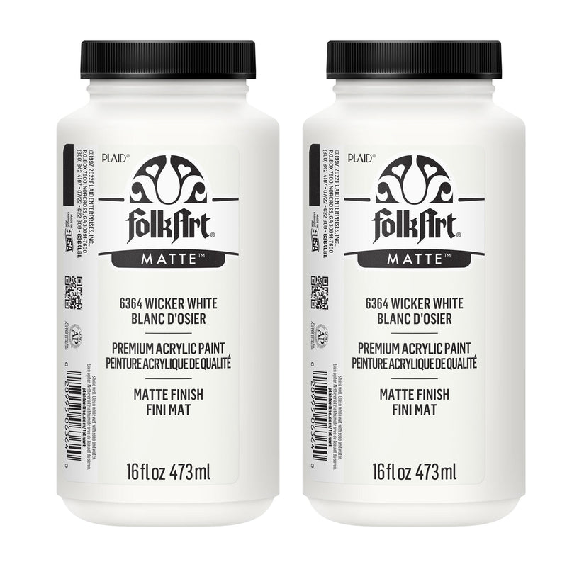 Acrylic Paint Matte, 16oz., Wicker White, Pack of 2