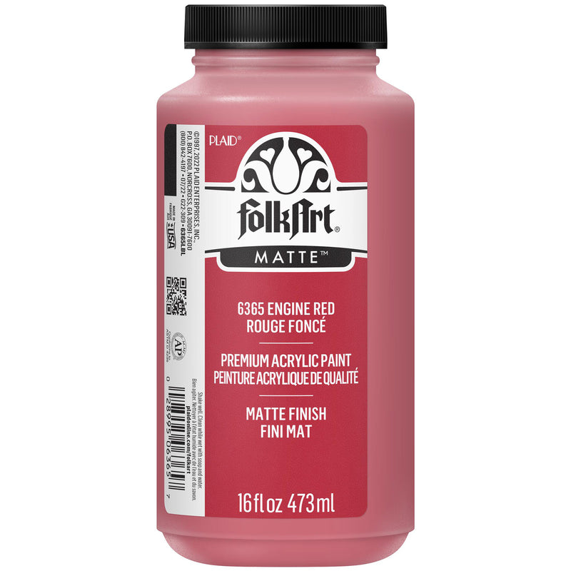 Acrylic Paint Matte Engine Red 16oz Folkart