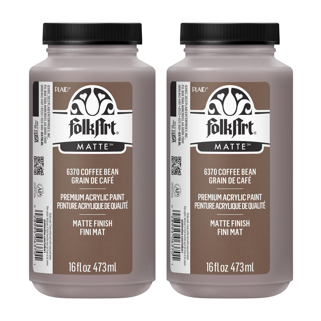 Acrylic Paint Matte, 16oz., Coffee Bean, Pack of 2