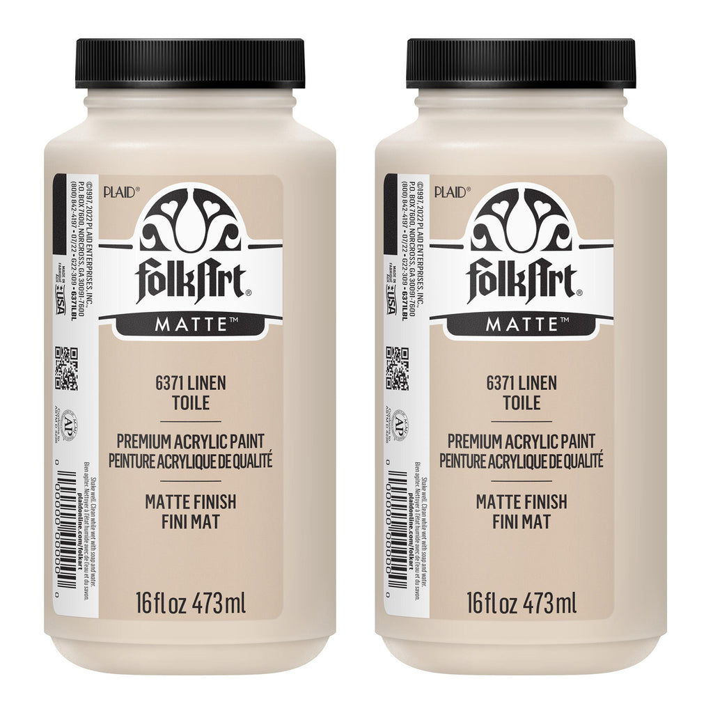Acrylic Paint Matte, 16oz., Linen, Pack of 2