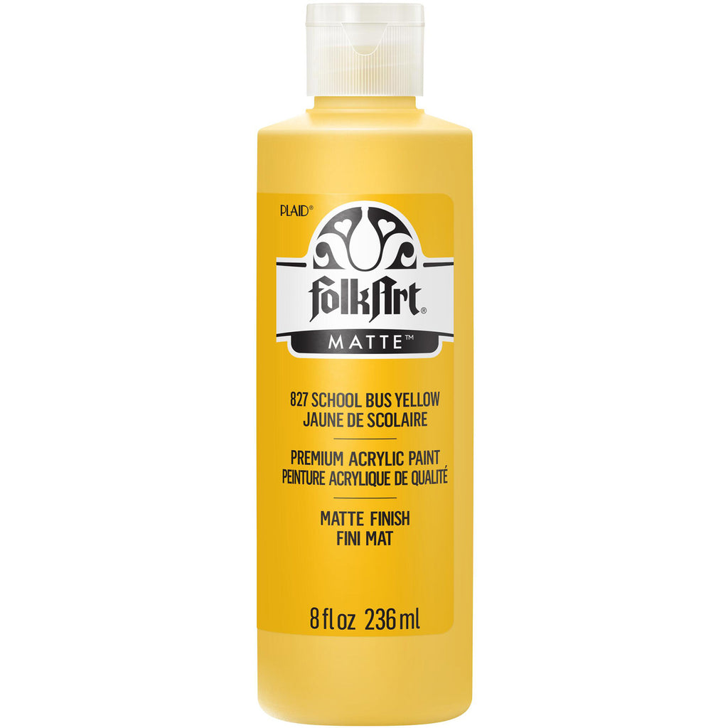 Acrylic Paint Matte Sch Bus Ylw 8oz Folkart