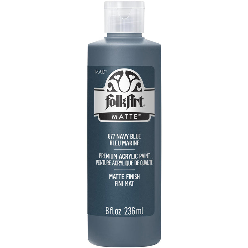 Acrylic Paint Matte Navy Blue 8oz Folkart