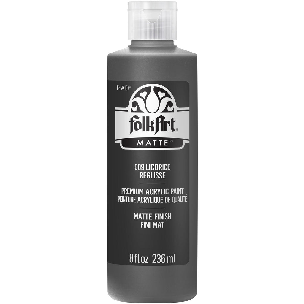 Acrylic Paint Matte Licorice 8oz Folkart