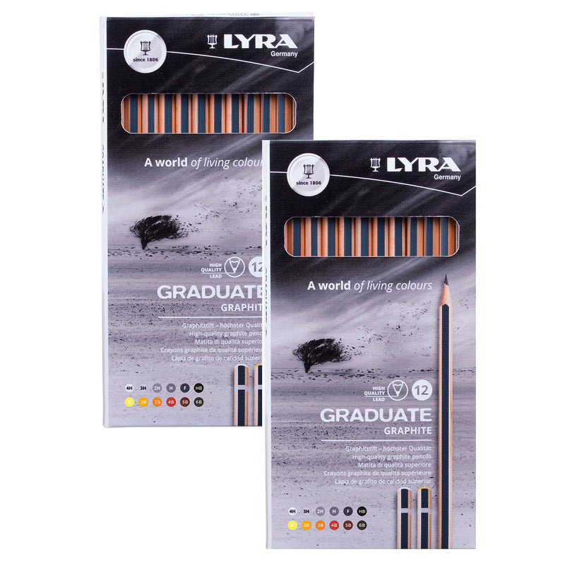 Graduate Graphite Pencil Set, Assorted Colors, 12 Per Set, 2 Sets