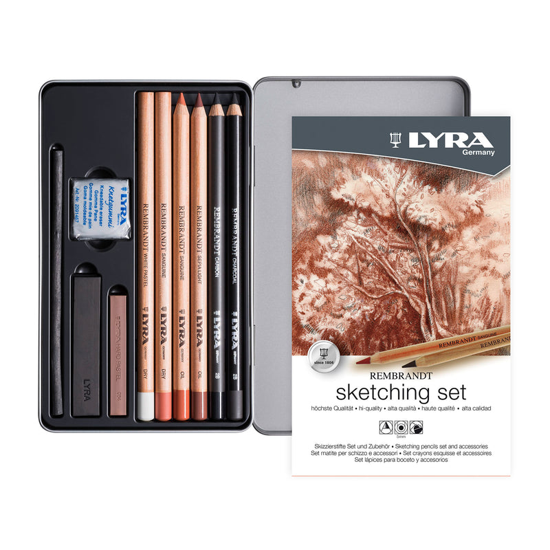 Rembrandt Sketching Pencil Set Tin, Assorted, 11 Pieces