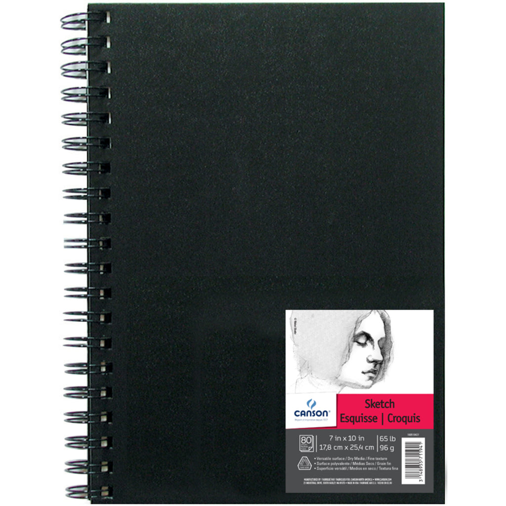 Artist Series Sketch Art Book, Black Cover, Wire Binding, 80 Sheet, 7x10 inch, 1 Count