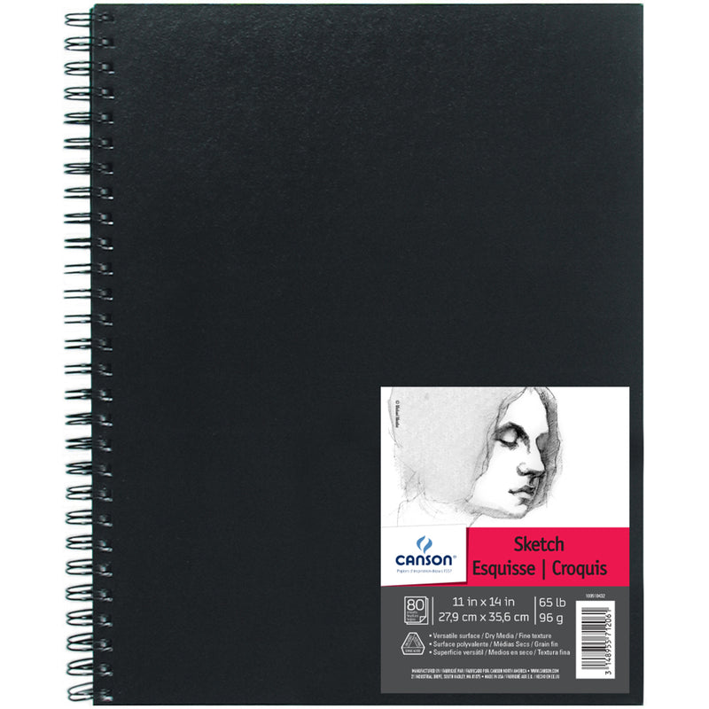Artist Series Sketch Art Book, Black Cover, Wire Binding, 80 Sheet, 11x14 inch, 1 Count