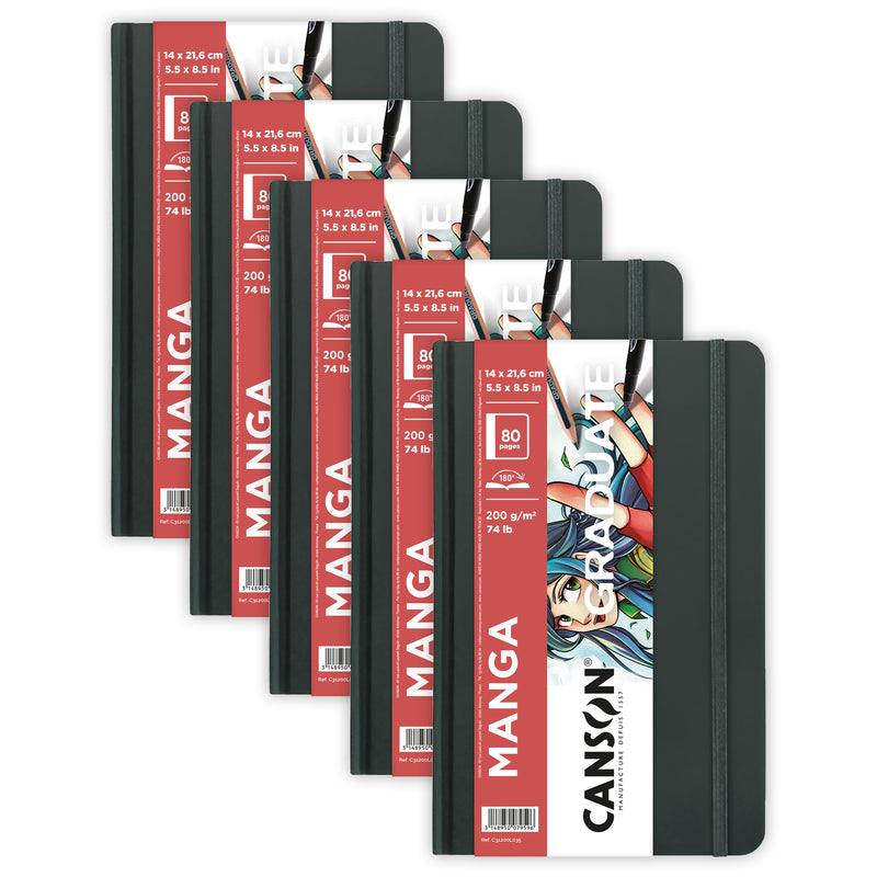 Graduate Manga Art Book, Hard Cover Binding, 10 Sheet, 5.5x8.5 inch, Pack of 5