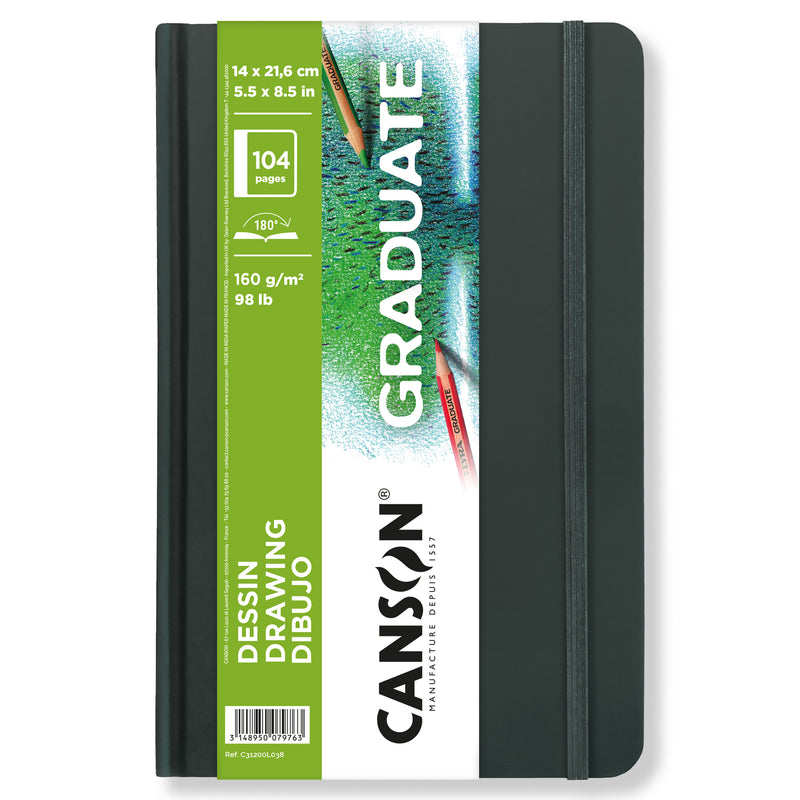 Drawing Art Book 5.5x8.5in Hard Canson Graduate 52 Sheets