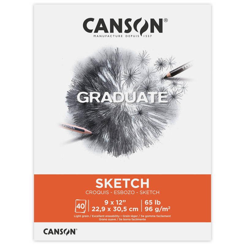 Sketch Pad 9x12in Foldover 40 Shts Canson Graduate