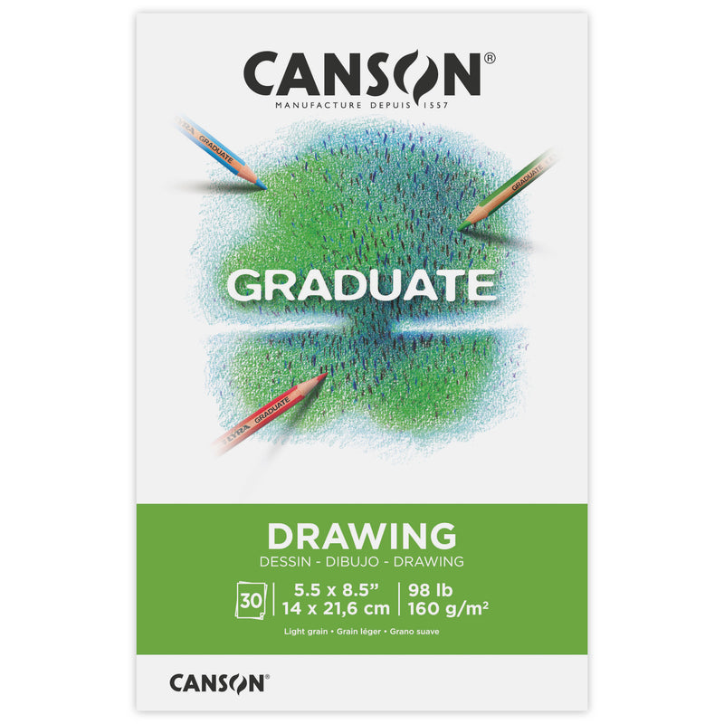 Drawing Pad 5.5x8.5in Foldover Canson Graduate 30 Sheets