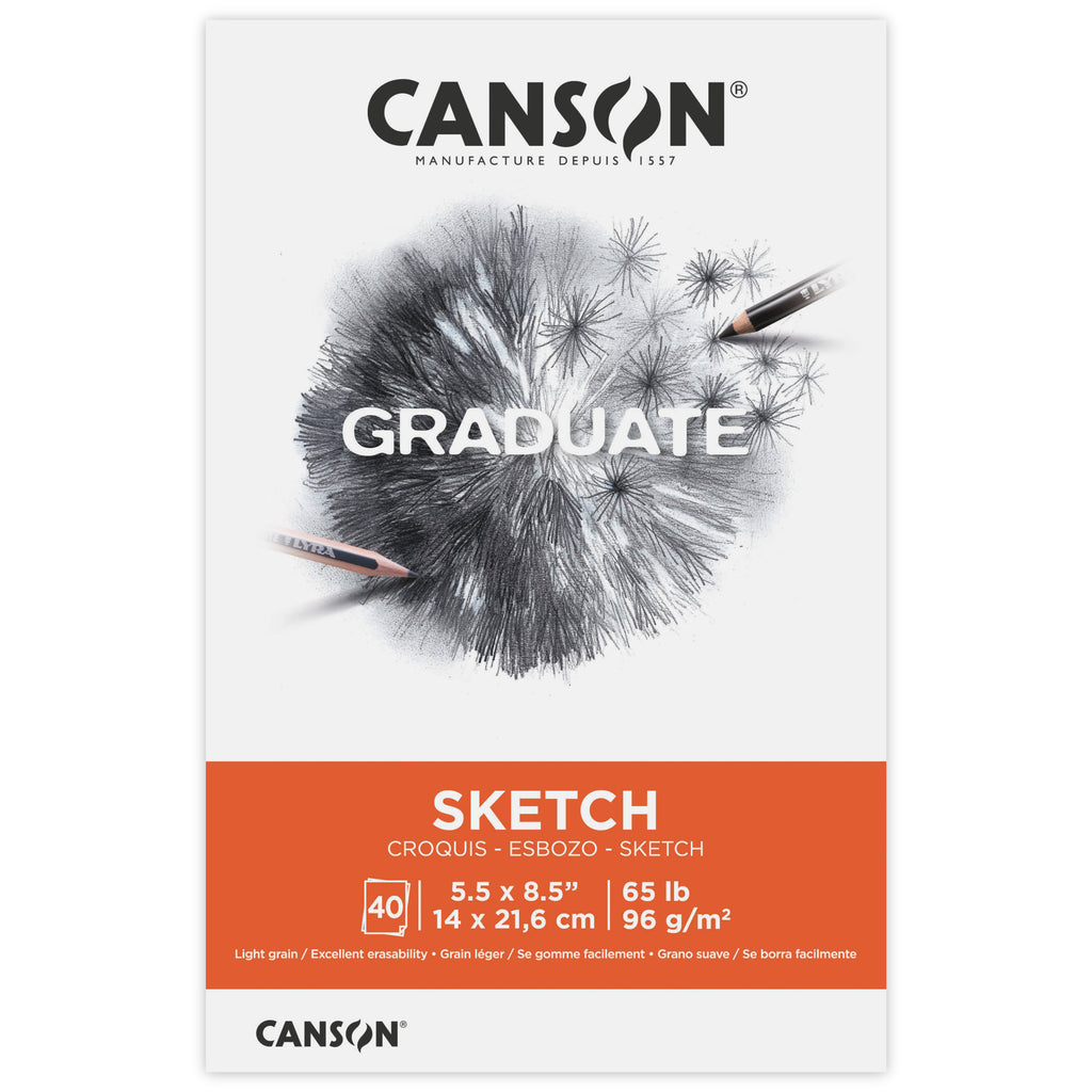 Sketch Pad 5.5x8.5in Foldover Canson Graduate 10 Sheets