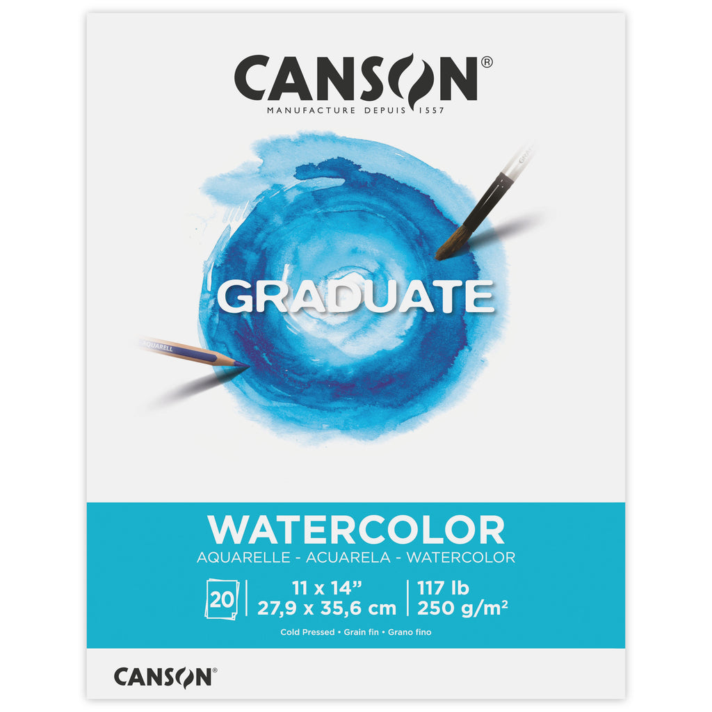 Watercolor Pad 11x14in Foldover Canson Graduate 20 Sheets