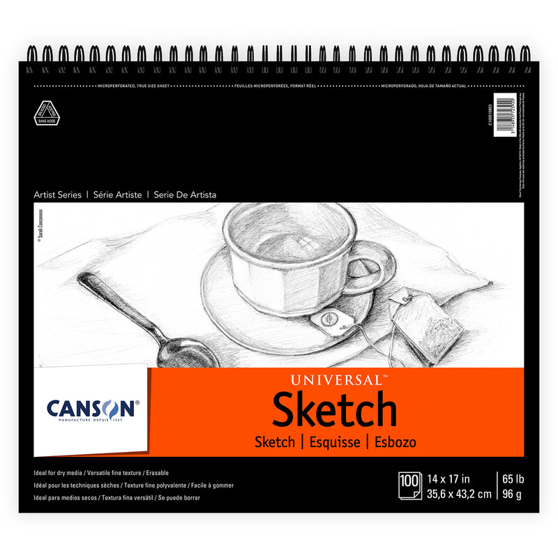 Artist Series Universal Sketch Pad, Top Wire Binding, 100 Sheet, 14x17 inch, 1 Count