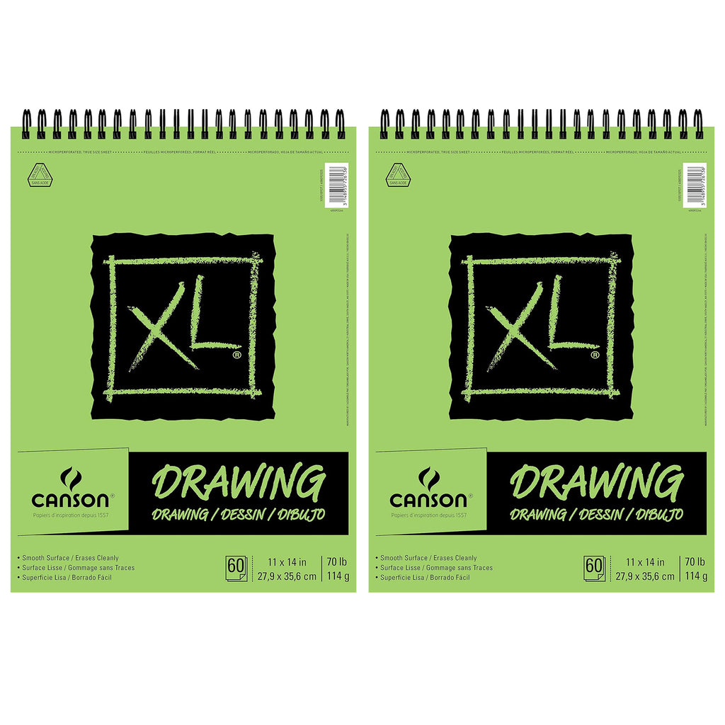 XL Series Drawing Pad, Top Wire Binding, 60 Sheet, 11x14 inch, Pack of 2
