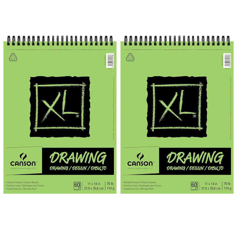 XL Series Drawing Pad, Top Wire Binding, 60 Sheet, 11x14 inch, Pack of 2