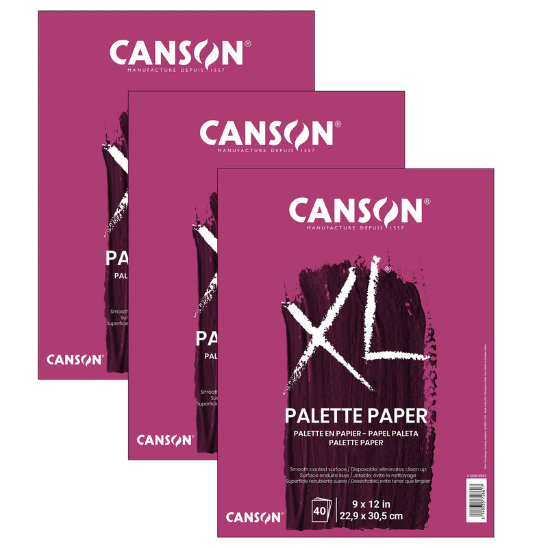 XL Series Palette Pad, Foldover Binding, 10 Sheet, 9x12 inch, Pack of 3