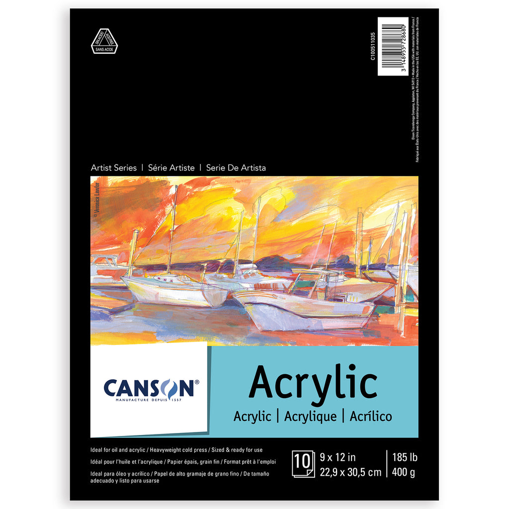 Acrylic Pad Fold 10 Sheet 9x12in Artist Series