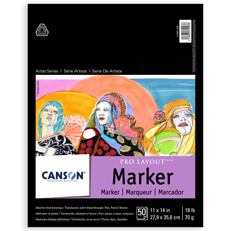 Artist Series Pro Layout Marker Pad, Foldover Binding, 50 Sheet, 11X14 inch, 1 Count