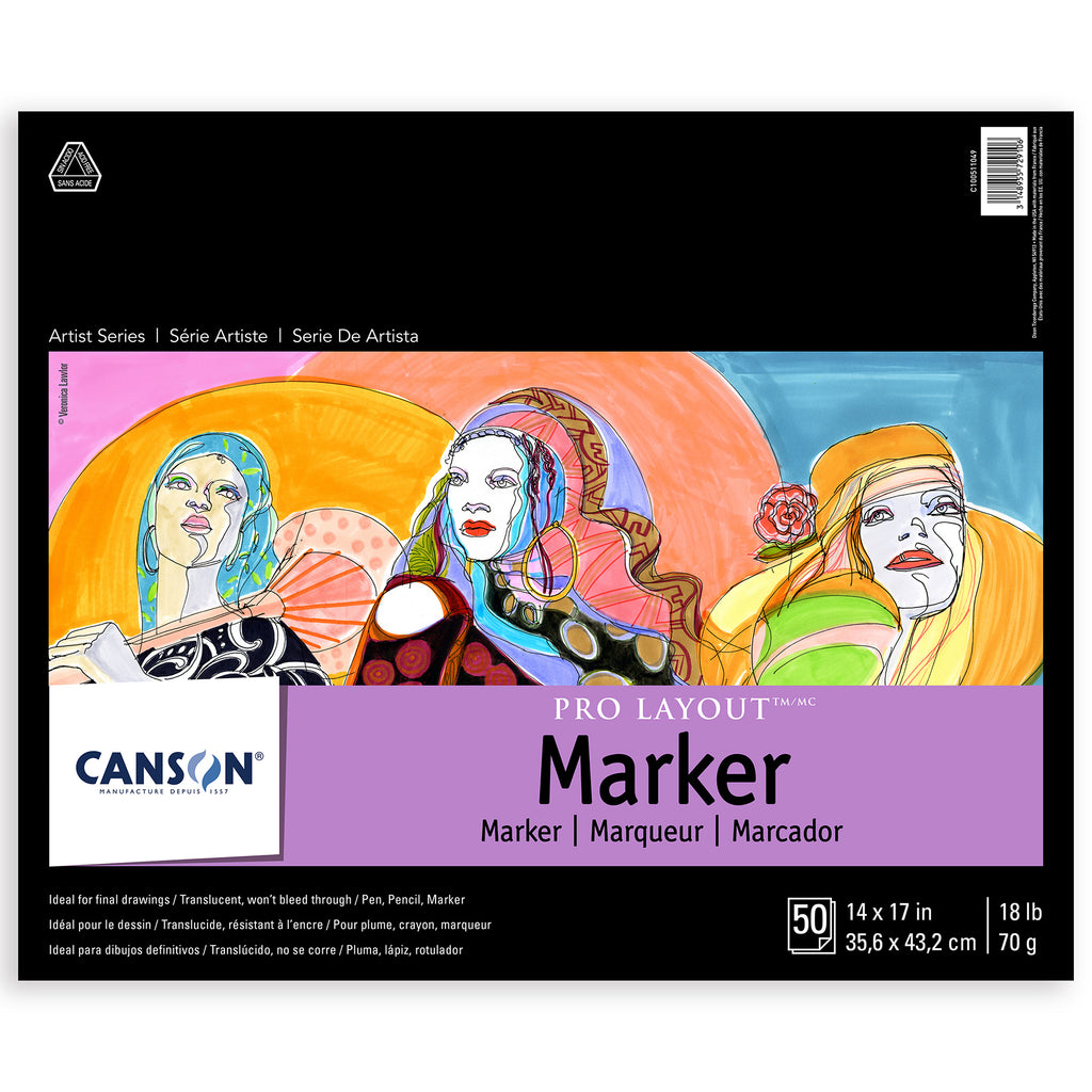 Artist Series Pro Layout Marker Pad, Foldover Binding, 50 Sheet, 14X17 inch, 1 Count